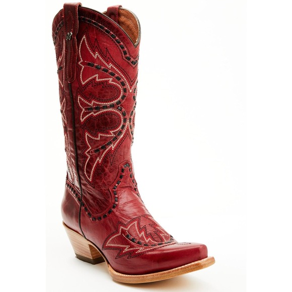 Dan Post Shoes - NEW‎ Dan Post Mesa Tall Red Leather Snip Toe Western Cowboy Boots Size 8